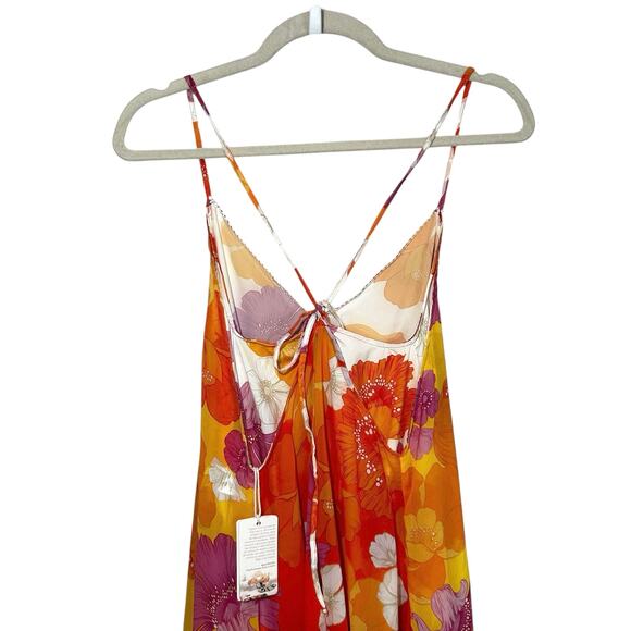 NWT Agua Bendita Victoria White Funky Bloom Floral Maxi Dress Multi Small Resort - Picture 10 of 16